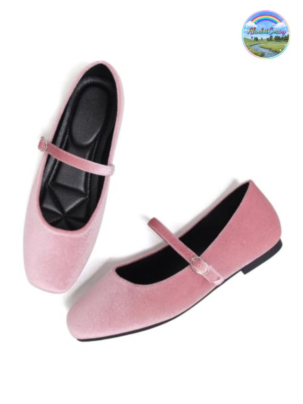 Women's Faux Leather Flats Square Toe Dress Flats Mary Jane